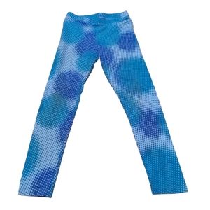 -Spotted Zebra tiny circles confetti spotted casual leggings Girl M(8)